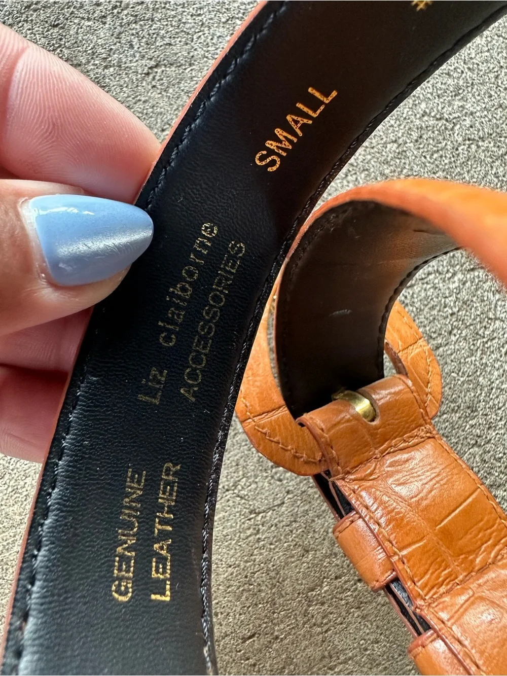 Liz Claiborne Brown Crocodile Leather Belt